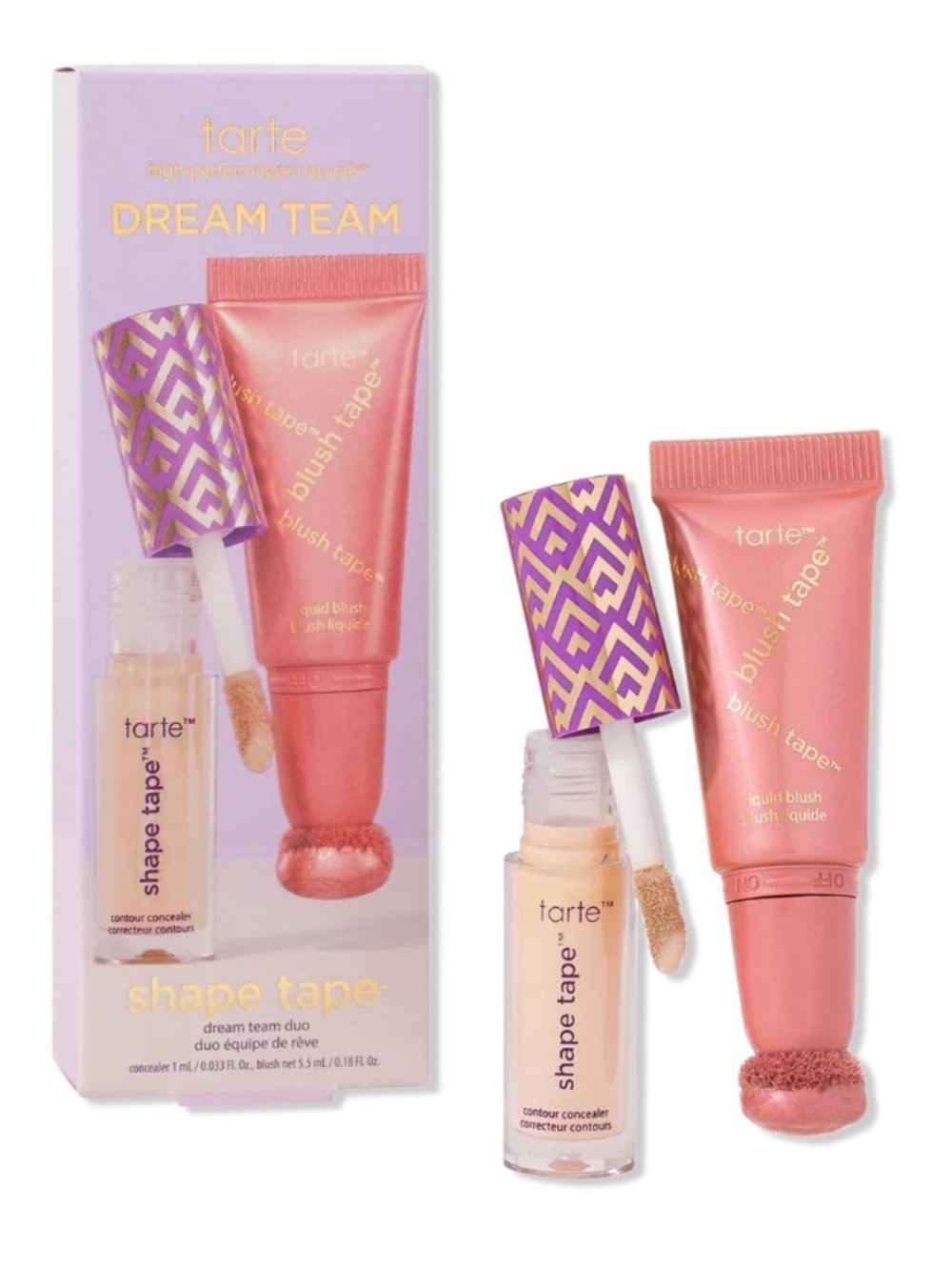 TARTE SHAPE TAPE DREAM TEAM DUO—29N LIGHT-MEDIUM & PINK